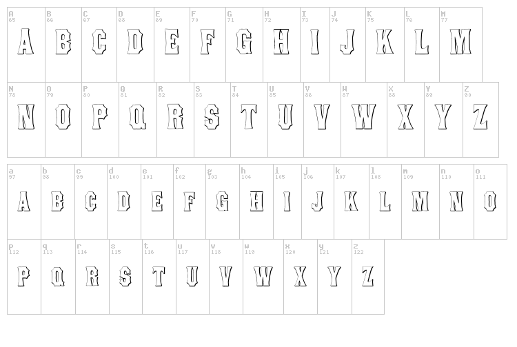 Concave Tuscan font map